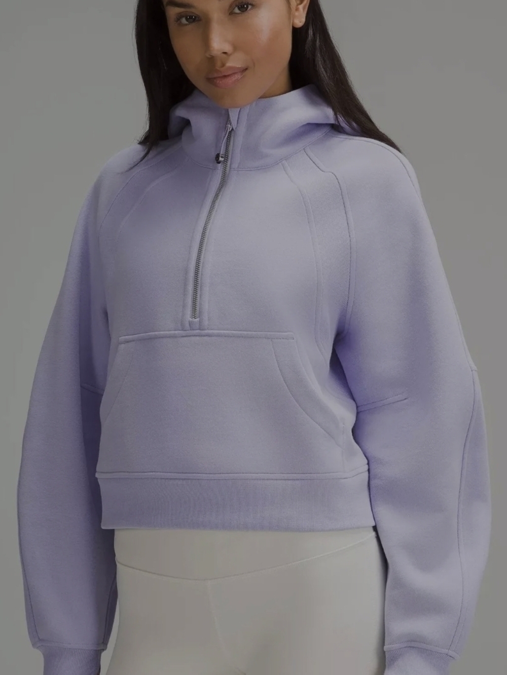 lululemon athletica Lilac Half-Zip Cropped Hoodie